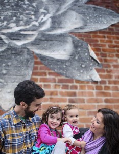 Kate with her family.